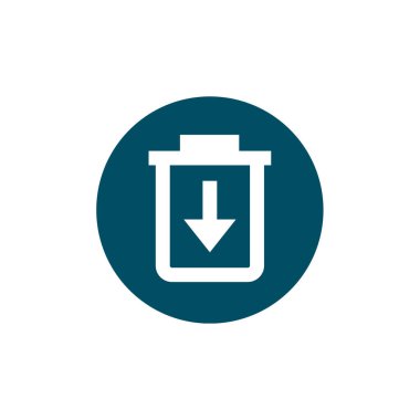 Çöp kutusu, çöp simgesi basit vektör illüstrasyonu