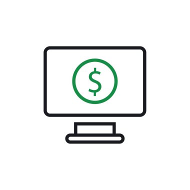 para simgesi vektörü web ve mobil uygulama tasarımınız için beyaz arkaplanda izole edildi, dizüstü bilgisayar logosu kavramı