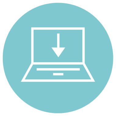 Dizüstü bilgisayar simgesi vektör çizimi    