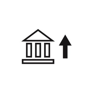 Banka simgesi vektörü web ve mobil uygulama tasarımınız için beyaz arkaplanda izole edildi, para logosu kavramı