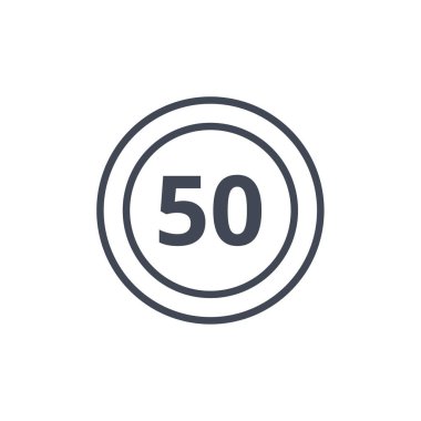 50 vektör simgesi. Mobil konsept ve web tasarımı için düz işaret