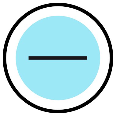 Eksi vektör simgesi, basit ve minimalist düz çizim, negatif çizgi sembolü