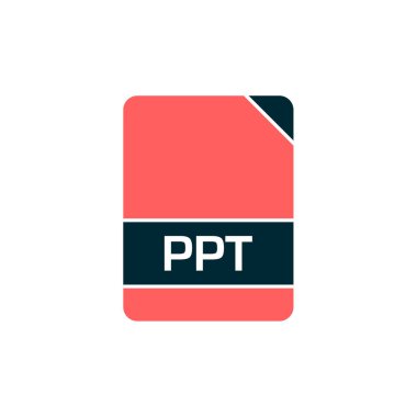 ppt dosya biçimi simgesi, vektör illüstrasyonu