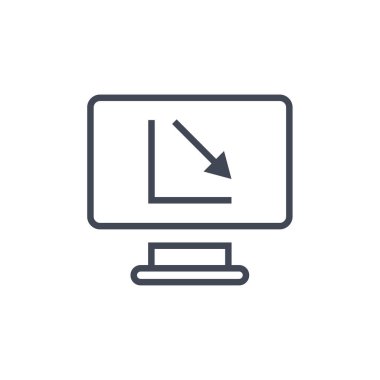 bilgisayar monitörü ikon vektör illüstrasyonu