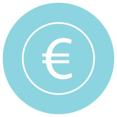 Euro işareti simgesi, vektör illüstrasyonu basit tasarım 