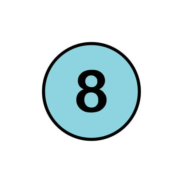 Illustration Vectorielle Icône Numéro Huit — Image vectorielle