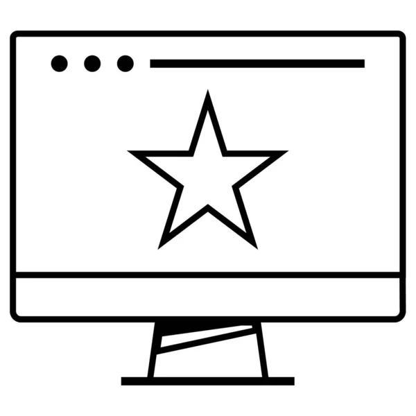 Een Computer Web Icoon Eenvoudige Illustratie — Stockvector