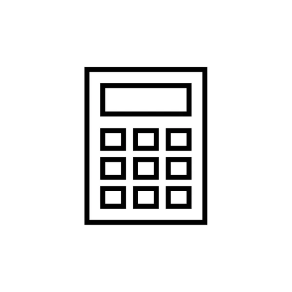 Calculator Line Icon White Background — Stock Vector