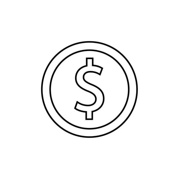 Dollar Symbol Ikon Vektor Illustration — Stock vektor