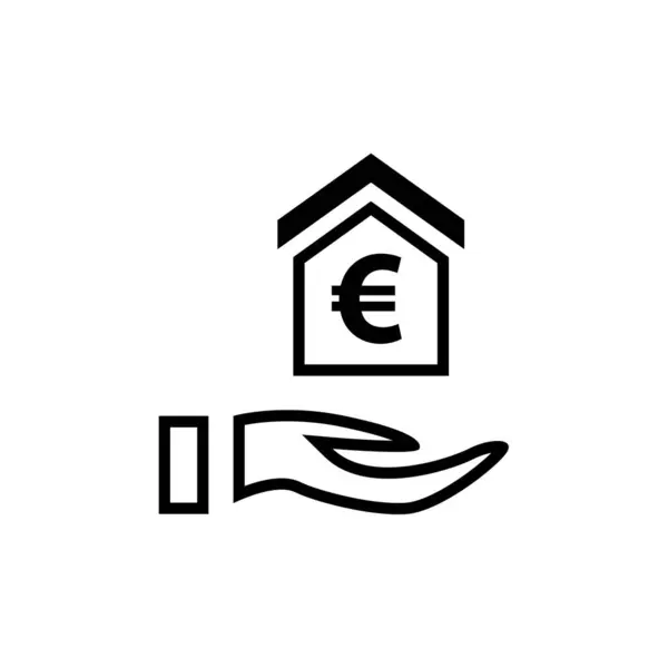 Ilustração Vetor Ícone Sinal Euro —  Vetores de Stock