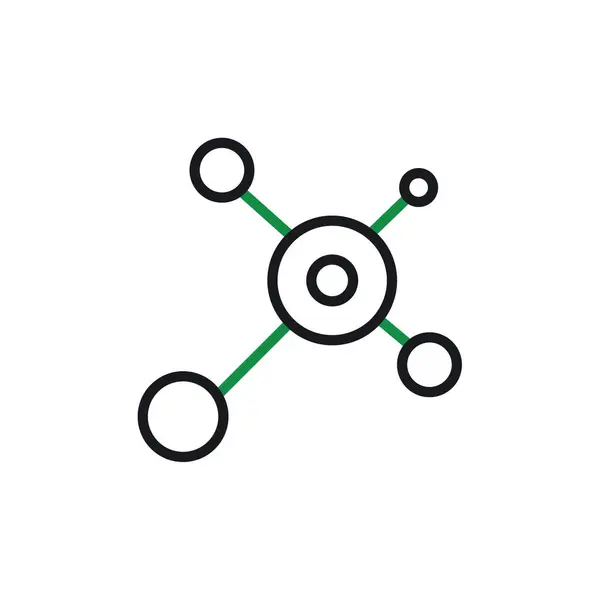 Molécule Vecteur Ligne Mince Icône — Image vectorielle