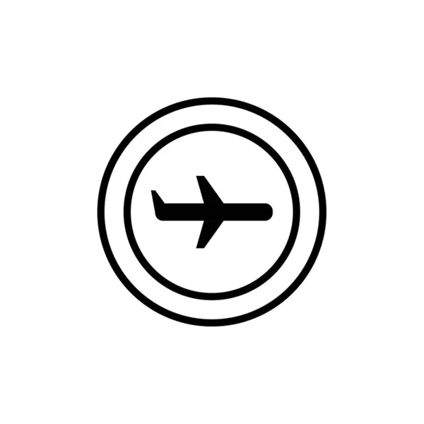 Airplane Icon Vector Sign Symbol Isolated White Background — Stock Vector