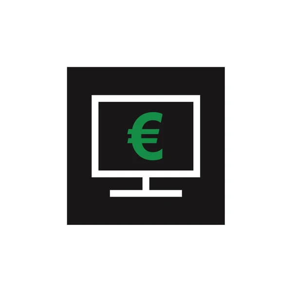 Euro Moneda Icono Vector Ilustración — Vector de stock