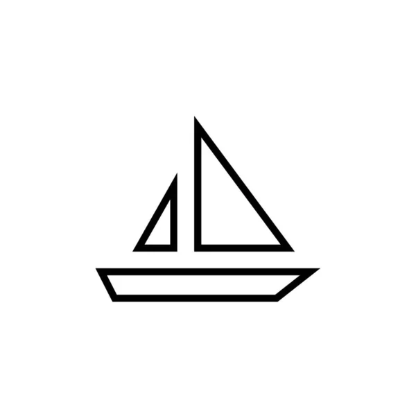 Segelboot Vektor Symbol Flache Bauweise Vektorsymbol Isoliert — Stockvektor