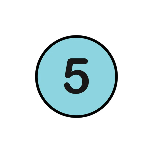 Nummer Fünf Icon Vector Illustration — Stockvektor