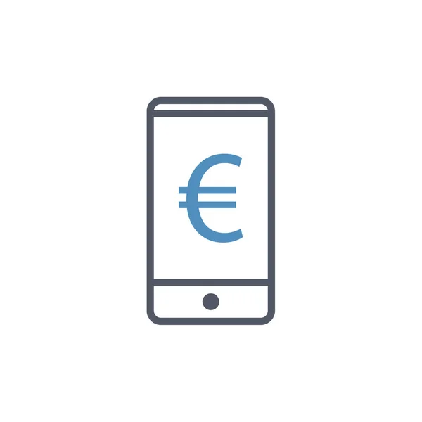 Mobile Banking Vector Glyph Color Icon — стоковый вектор