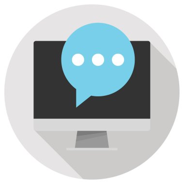 Sohbet simgesi vektörü beyaz arkaplanda izole edildi, Metin Mesajlaşma işareti  