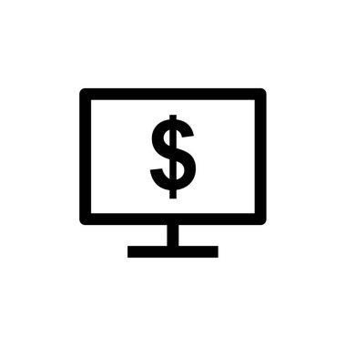 bilgisayar vektörü ince çizgi simgesi 