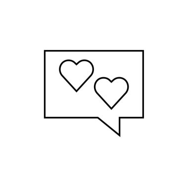 Valentine İleti ikonu vektör illüstrasyonu