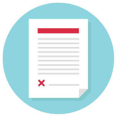 Beyaz arkaplanda izole edilmiş belge simgesi vektörü