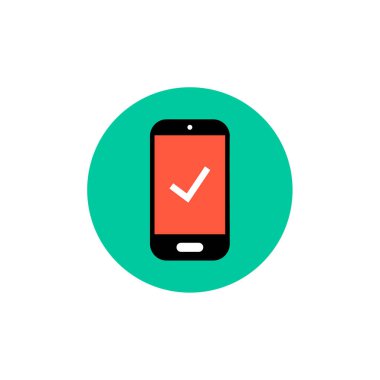 İşaretleme simgesine sahip akıllı telefon, vektör tasarımı 