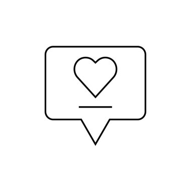 Valentine İleti ikonu vektör illüstrasyonu