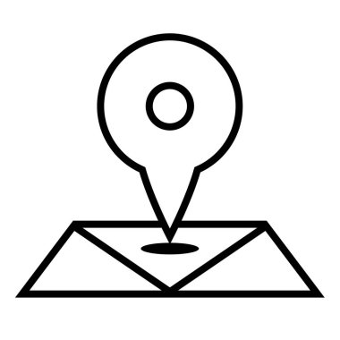 Navigasyon iğne işareti basit simge, vektör illüstrasyonu