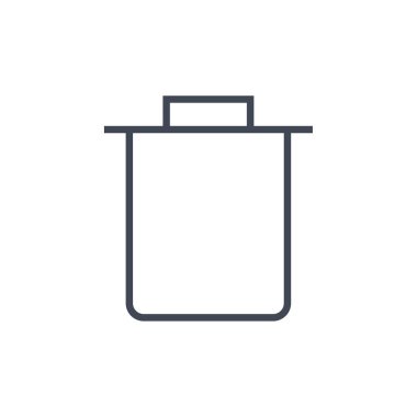 Çöp kutusu, çöp simgesi basit vektör illüstrasyonu