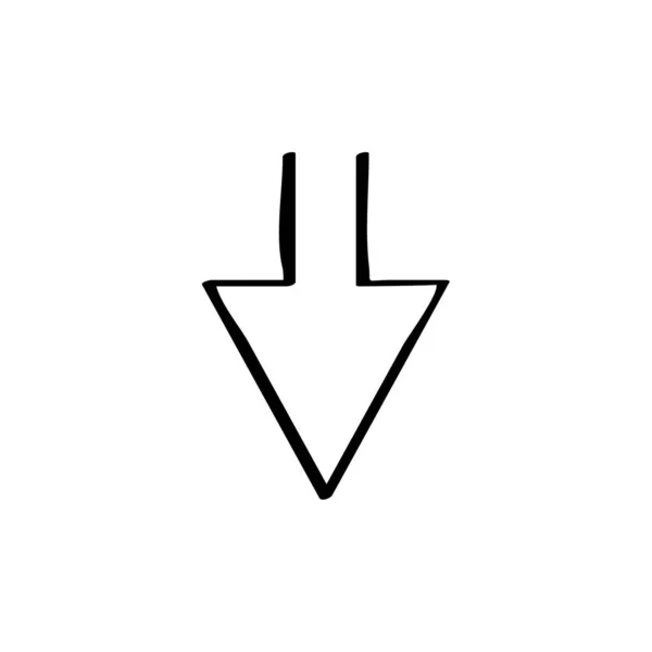 Abajo Direciton Point Puntero Flecha Icono Vector Ilustración — Archivo Imágenes Vectoriales