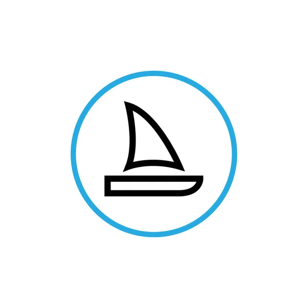 Csónak Lapos Ikon Vektor Illusztráció — Stock Vector