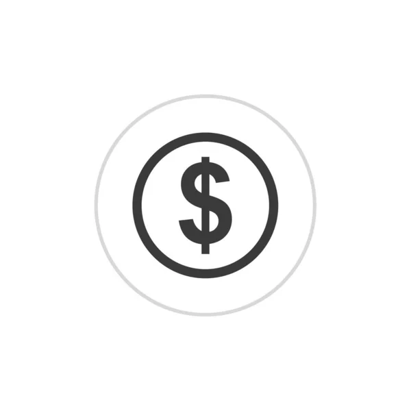 Icono Signo Dólar Símbolo Moneda Estilo Diseño Plano — Vector de stock
