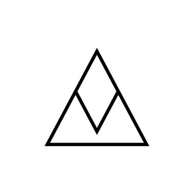 Web ve mobil uygulama tasarımınız için beyaz arkaplanda izole edilmiş üçgen simgesi vektörü, logo konsepti