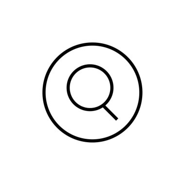 büyütme cam ikon vektör çizimi tasarımı