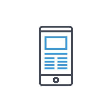 Cep telefonu ikonlu akıllı telefon. vektör illüstrasyonu