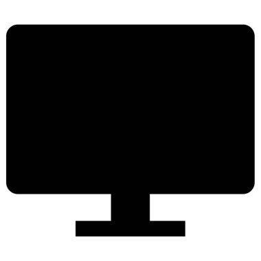 TV düz simgesi beyaz arkaplan, vektör, illüstrasyon üzerinde izole 