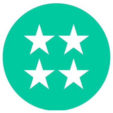 dört yıldız düz vektör simgesi 