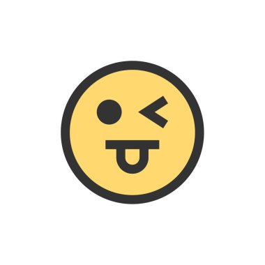 emoji, yüz ifadesi sembolü, simge simgesi, vektör illüstrasyonu