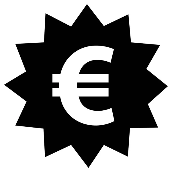 Ícone Vetor Moeda Euro Estilo Símbolo Liso Bicolor Cores Vermelhas — Vetor de Stock