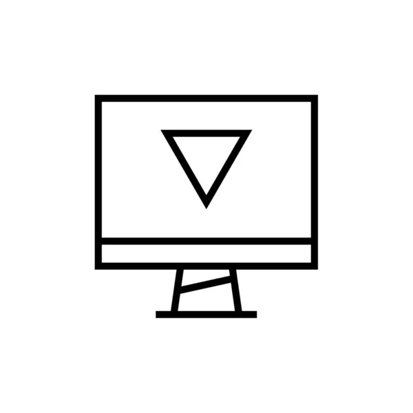Monitor Computadora Icono Vector Señal Línea Delgada Ilustración Símbolo Contorno — Archivo Imágenes Vectoriales