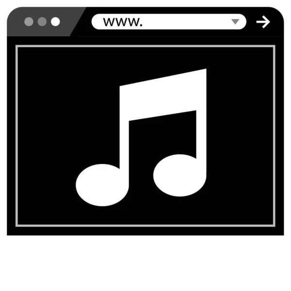 Icône Note Musique Avec Ombre Longue Design Plat — Image vectorielle