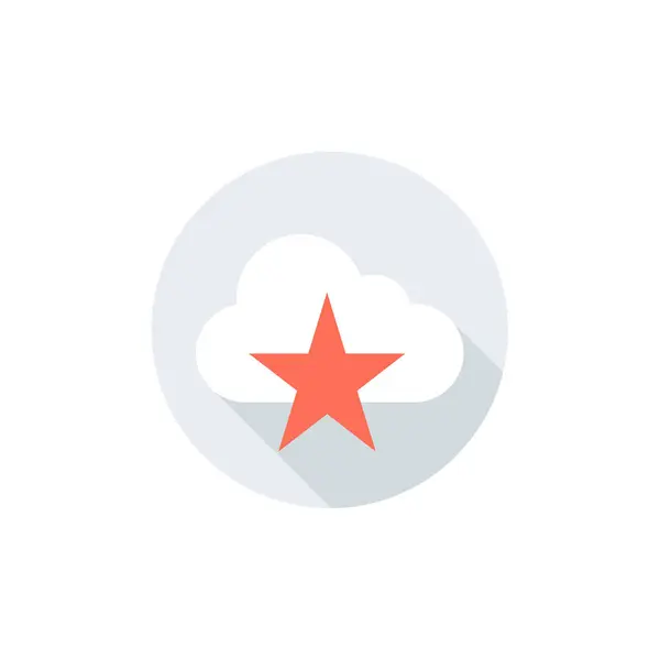 Beyaz Arkaplanda Izole Edilmiş Yıldız Simgesi Vektörü Bulut Işareti Logosu — Stok Vektör