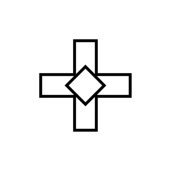 Ikona Wektora Krzyża Cienka Linia — Wektor stockowy