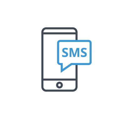 SMS & Metin Mesajlaşması ikon vektör çizimi