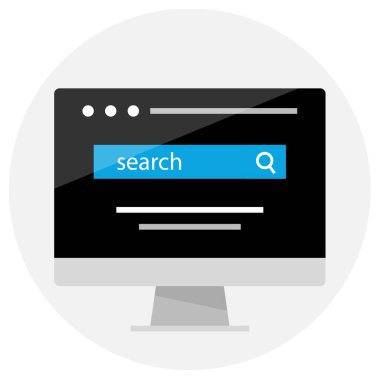 Web tarayıcı düz tasarım vektörü simgesi 