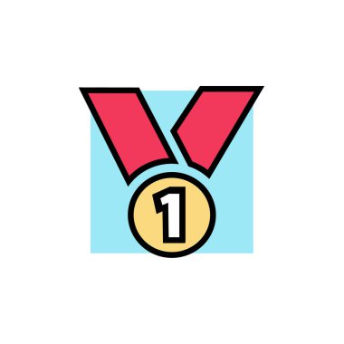 Madalya ikon vektör illüstrasyonu