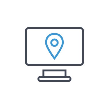 Navigasyon iğne işareti basit simge, vektör illüstrasyonu