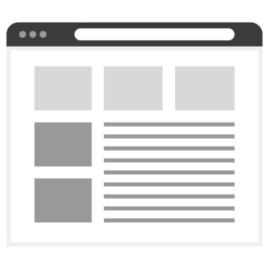 Web sitesi ve uygulama tasarımı, web tasarımı için beyaz arkaplanda izole edilmiş tarayıcı vektör simgesi 