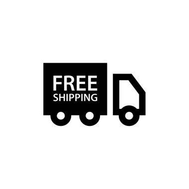 ücretsiz nakliye kamyonu simgesi, vektör illüstrasyonu 