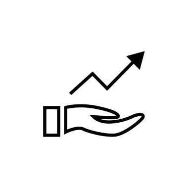 ok simgesi ile el, vektör izole sembol