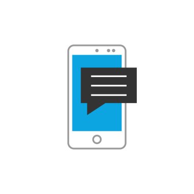 SMS & Metin Mesajlaşması ikon vektör çizimi
